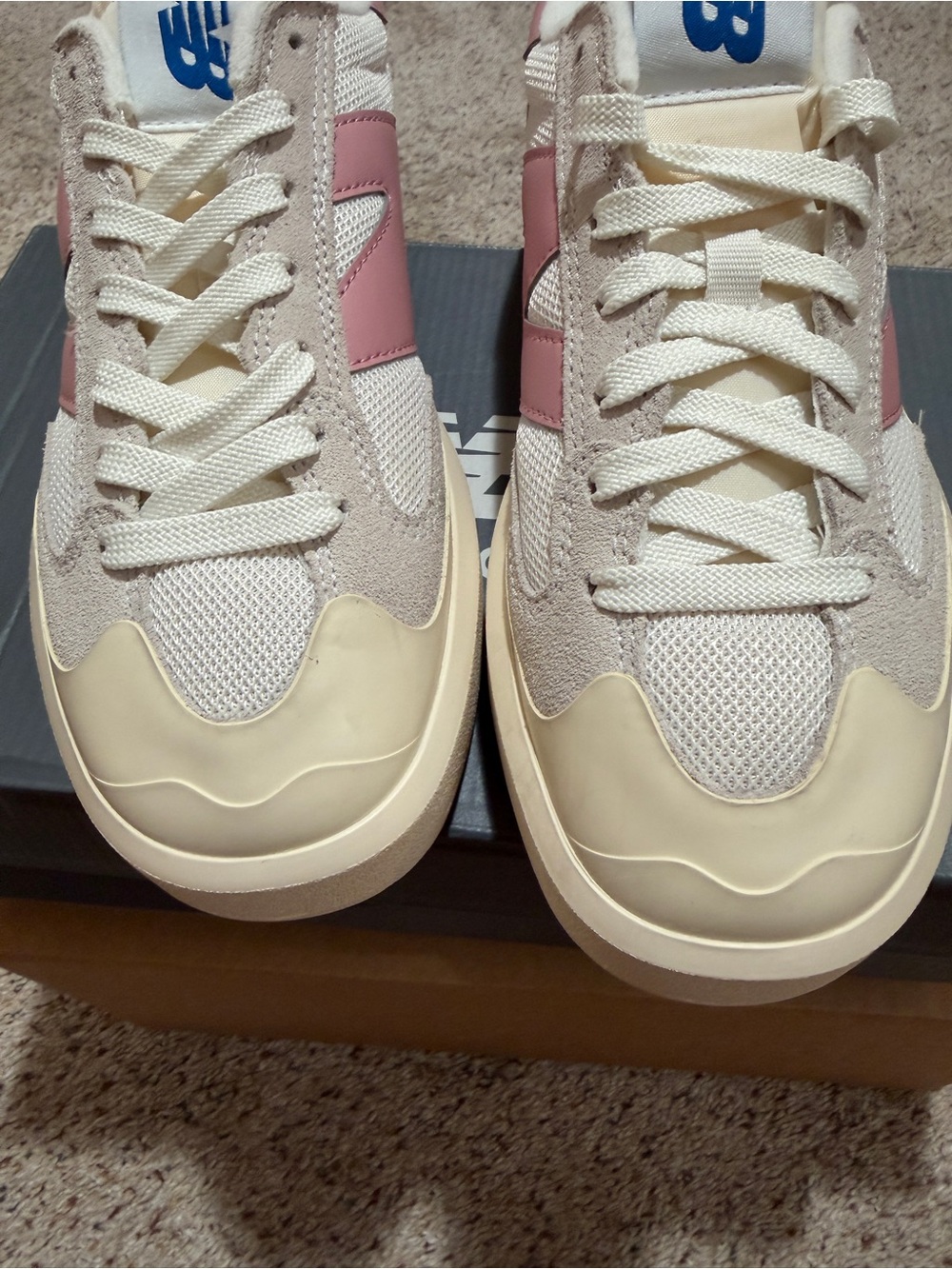 New Balance Women’s Cream & Pink Retro Court Sneaker
